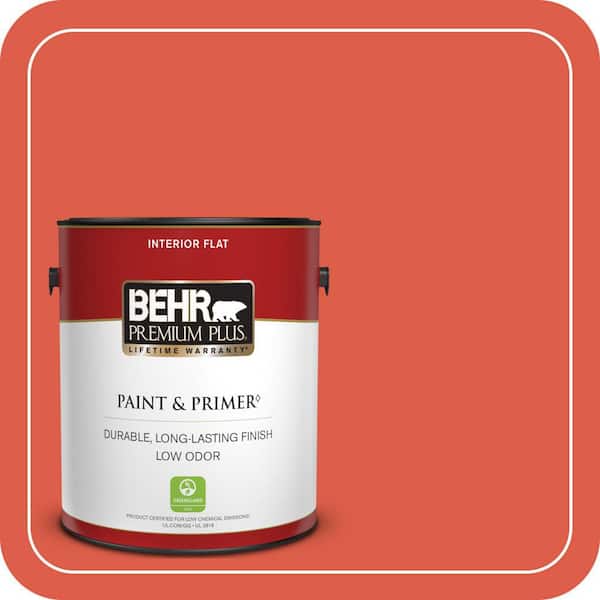 BEHR PREMIUM PLUS 1 gal. #P180-6 Pimento Flat Low Odor Interior Paint & Primer