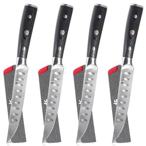 5 in. Non-Serrated Steak Knives, Ichiban Japanese Steel - Pakkawood Handle with Mosaic Pin - SILVER Series (Set of 5)