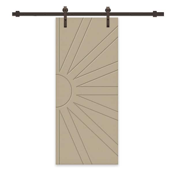 CALHOME 24 in. x 80 in. Unfinished Composite MDF Paneled Interior Sliding Barn Door with Hardware Kit