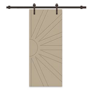42 in. x 84 in. Unfinished Composite MDF Paneled Interior Sliding Barn Door with Hardware Kit