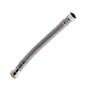 PlumBite 3/4 in. Push On x 3/4 in. FIP x 12 in. Length Braided Stainless Steel Connector for Water Heaters