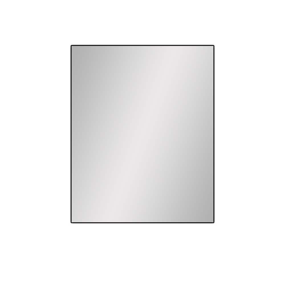 Brushed Nickel 24 in. W x 30 in. H Rectangle Metal Framed Mirror Modern Des