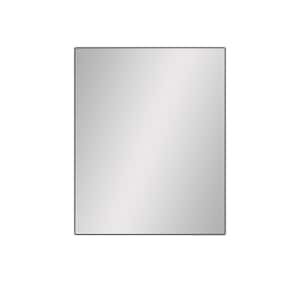 Brushed Nickel 24 in. W x 30 in. H Rectangle Metal Framed Mirror Modern Design Wall Decor Mirror for Living Room