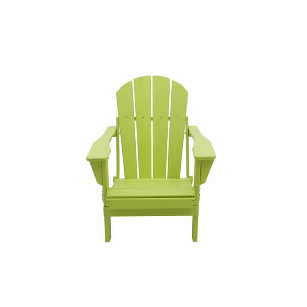 Unbranded SERGA Light Green Plastic Folding Outdoor Adirondack Chair