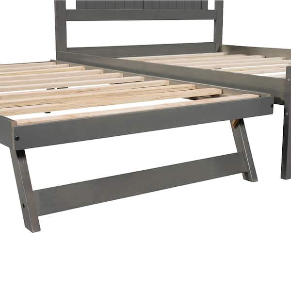 Qualfurn Gray Full Size Platform Bed, How To Make A Full Size Platform Bed Frame