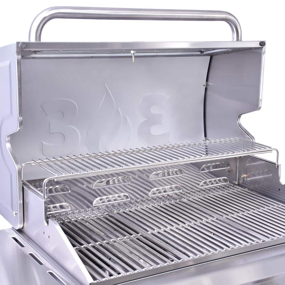 Stainless Steel 4-Burner Gas Grill with Side Burner