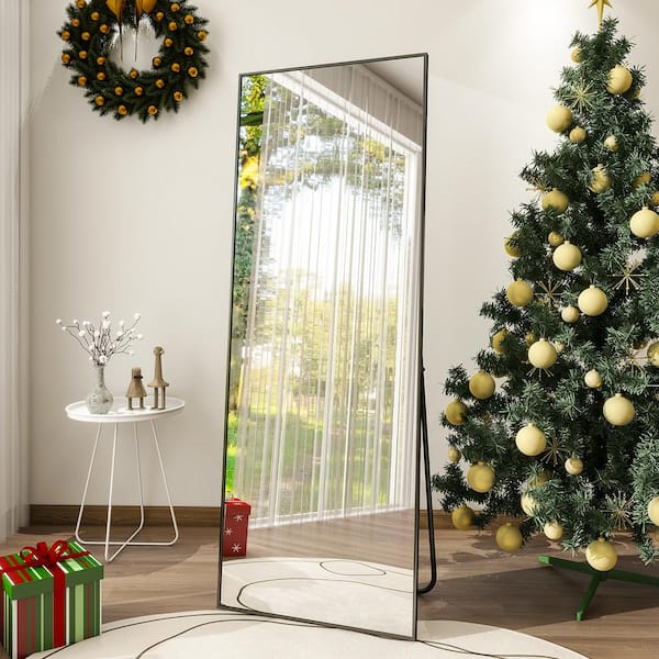 Full Length Floor Mirror 65x22 Black With Stand