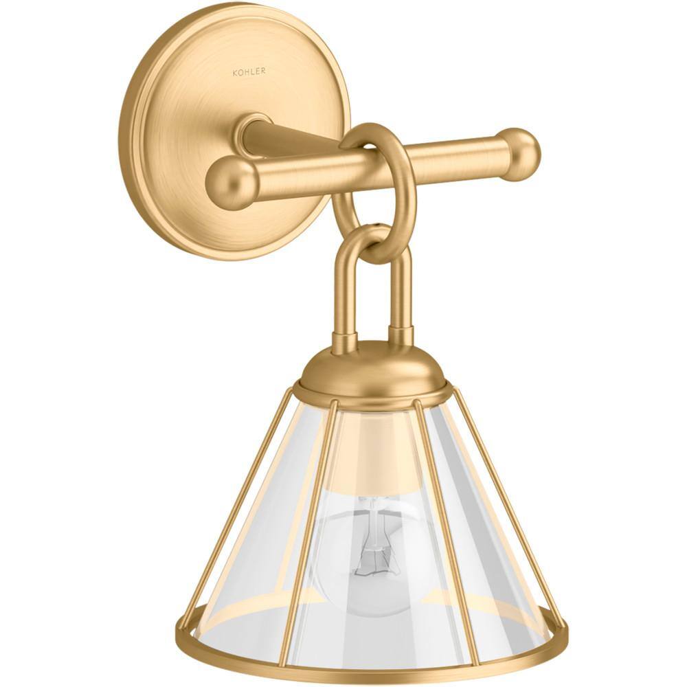 Brushed Brass 11-Inch Dimmable One-Light Sconce