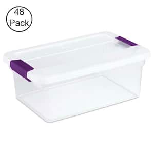 15 Qt. Plastic Stackable Storage Container Tote with Lid (48 Pack)