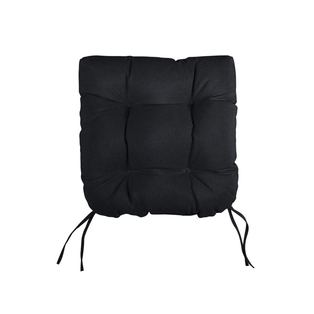 Black U-Shaped Tufted Outdoor Seat Cushion
