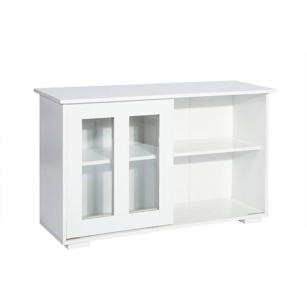 42.2 in. W x 13.4 in. D x 24.8 in. H Bathroom White Linen Cabinet 2023 ...