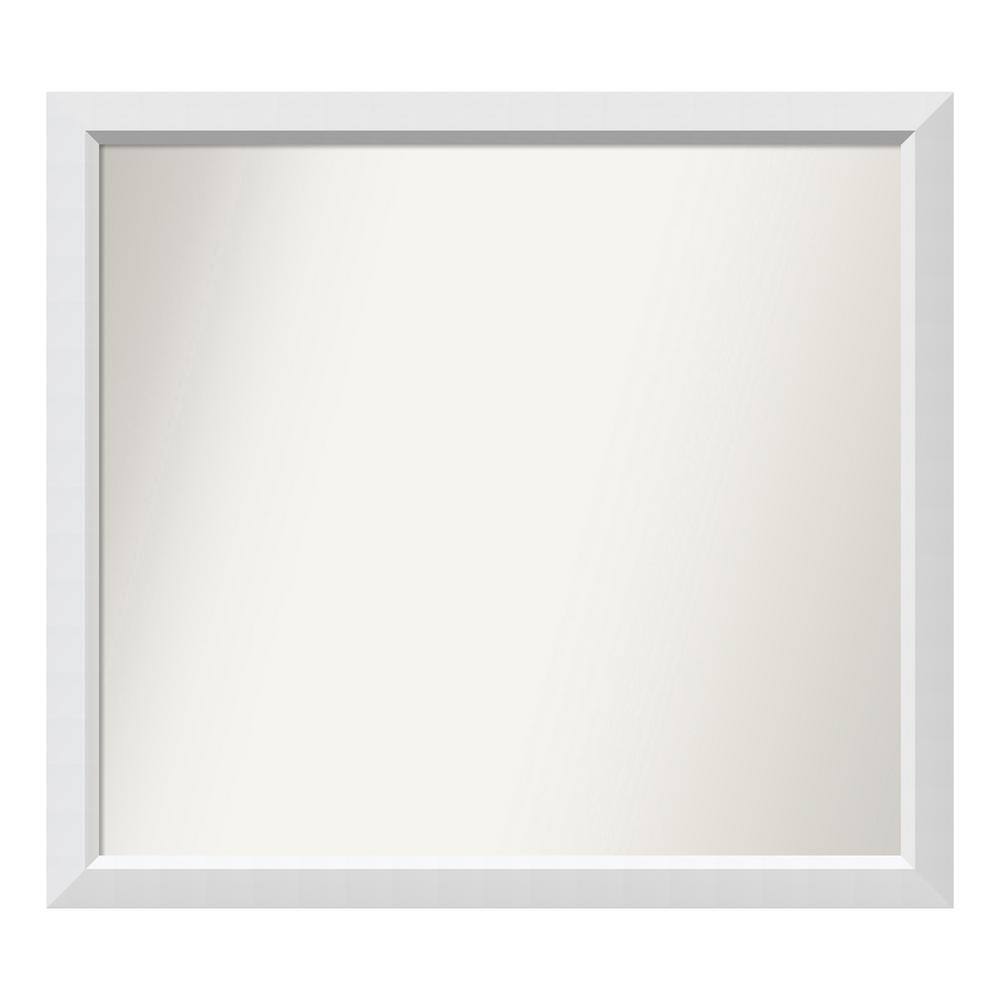 Blanco White Rectangular Wood Bathroom Vanity Mirror