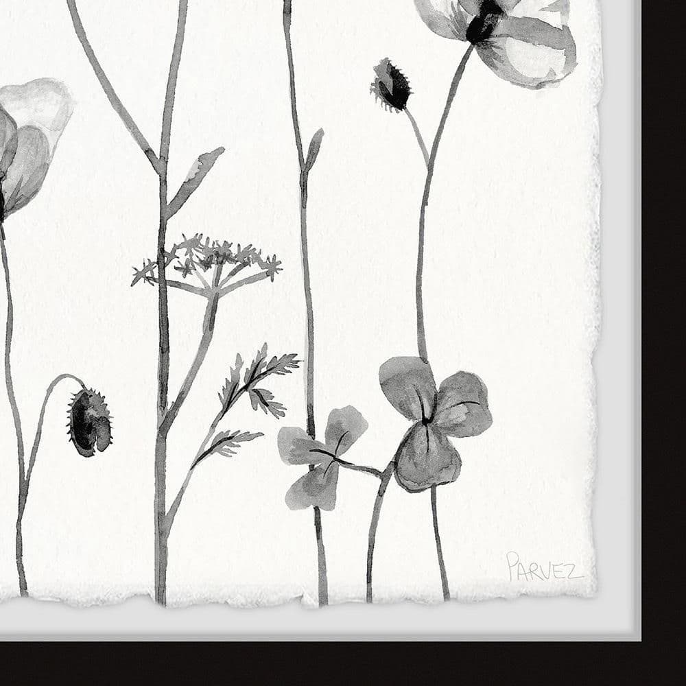 Gray Floral Watercolor Framed Print, 18" x 18"