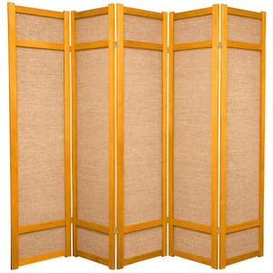 6 ft. Honey 5-Panel Room Divider