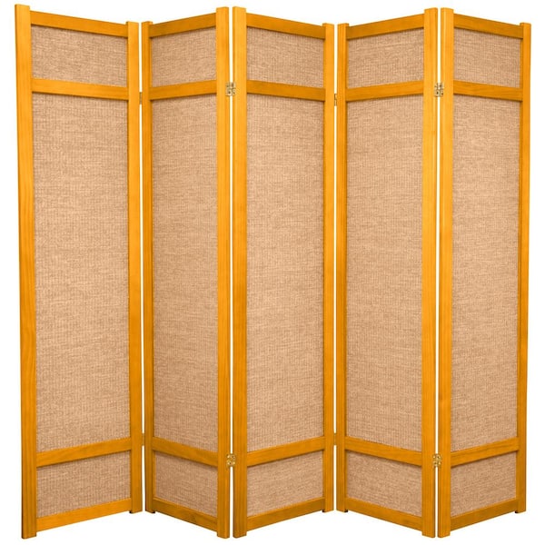Oriental Furniture 6 ft. Honey 5-Panel Room Divider