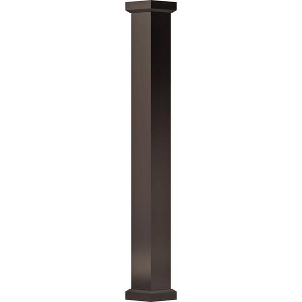 AFCO Industries 12' x 9" Endura-Aluminum Empire Style Column, Square Shaft (Load-Bearing 15,000 lbs.) Non-Tapered, Textured Brown