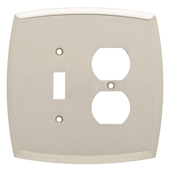Liberty Amherst Decorative Light Switch and Duplex Outlet Cover, Satin Nickel