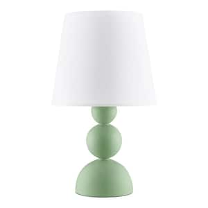 Sweetoak 14 in. 1-Light Sage Green Resin Table Lamp with Fabric Drum Shade