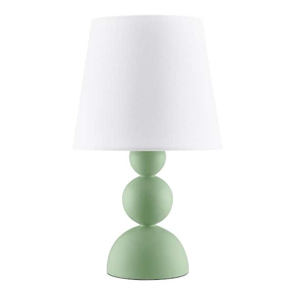 Sweetoak 14 in. 1-Light Sage Green Resin Table Lamp with Fabric Drum Shade