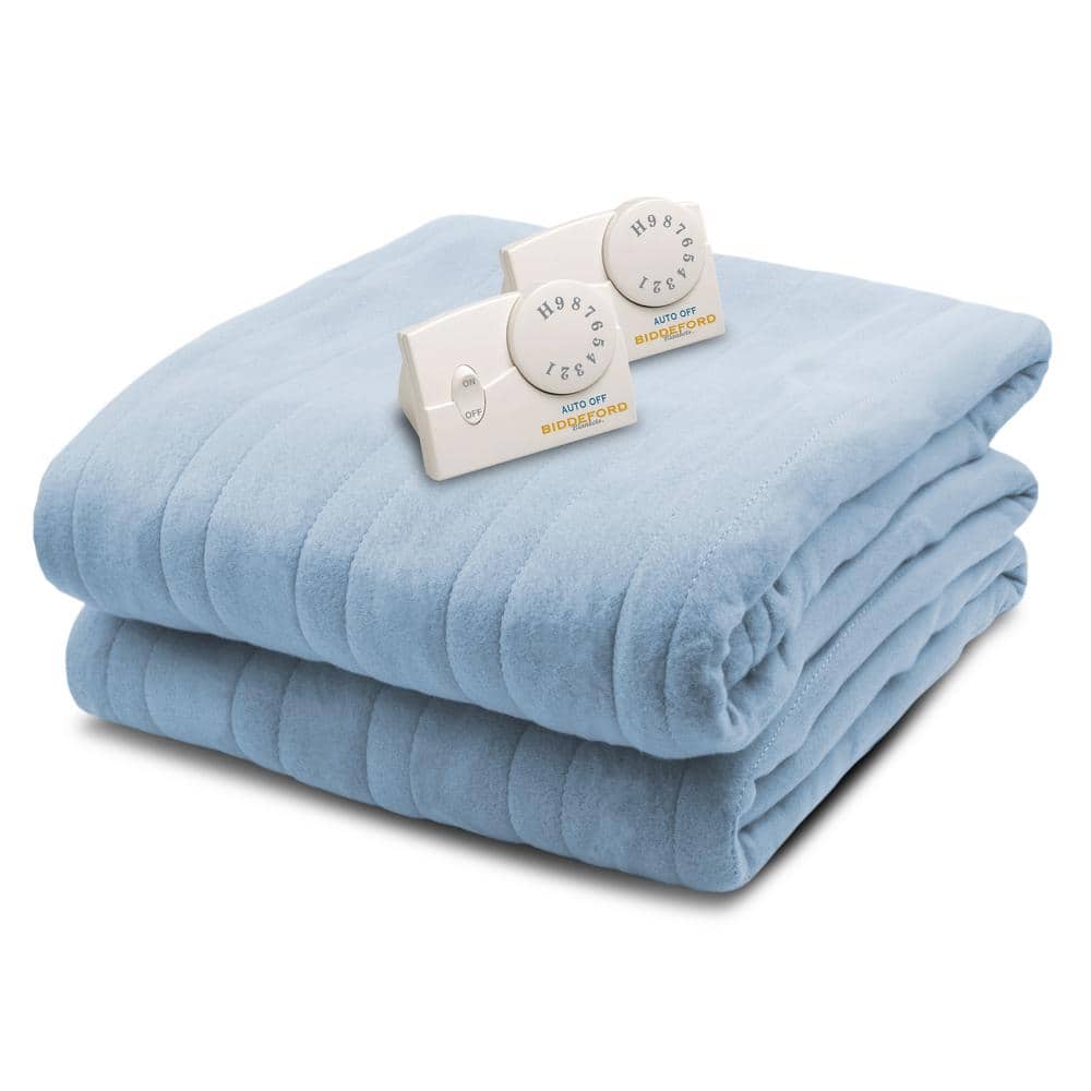 Biddeford Blankets 2034 Series Micro Plush Heated 100 In X 90 In Arrow Head Blue King Size Blanket 2034 905191 519 The Home Depot
