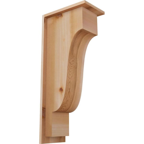 Ekena Millwork 7-1/2 in. x 12 in. x 28 in. Newport Smooth Western Red Cedar Corbel with Backplate