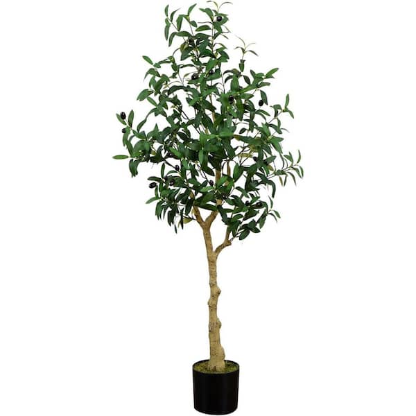4 ft. Artificial Olive Tree in Black Pot, Artificial Indoor Home Decor Plant