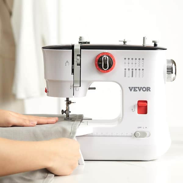 VEVOR Sewing Machines, 12 Built-in Stitches Mini Portable Sewing Machine  with Reverse Sewing, Dual Speed Beginner Sewing Machine Extension Table  Foot