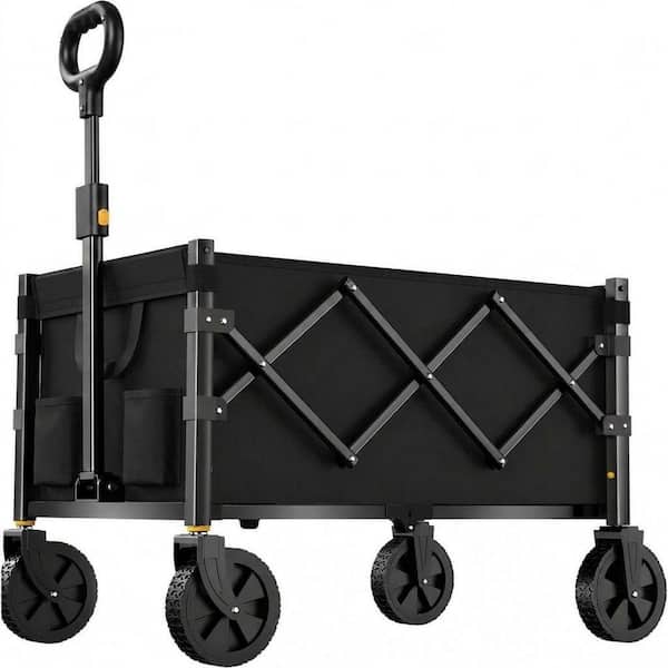 4.24 cu. ft. Alloy Steel Bin Garden Cart Collapsible Utility Wagon with Removable All-Terrain Wheels Foldable Fabric
