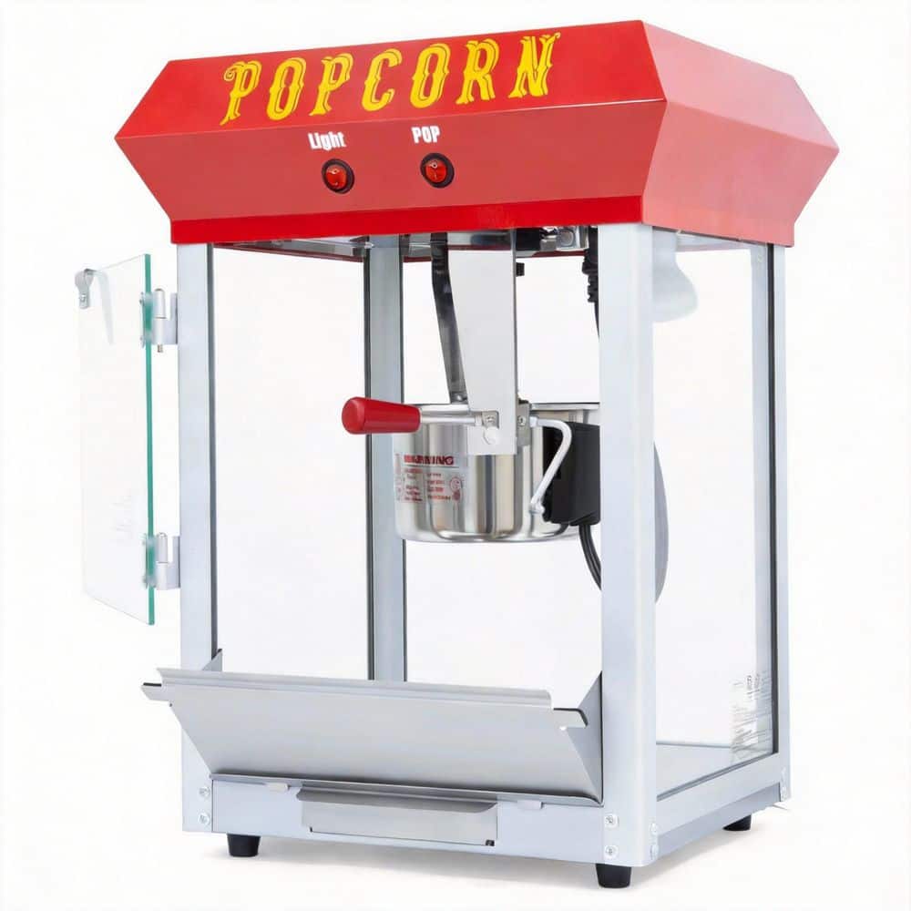 6 oz. Popcorn Machine 0.1875 qt. Stainless Steel Stovetop Not Cooktop Compatible Popcorn Popper with Warming Deck