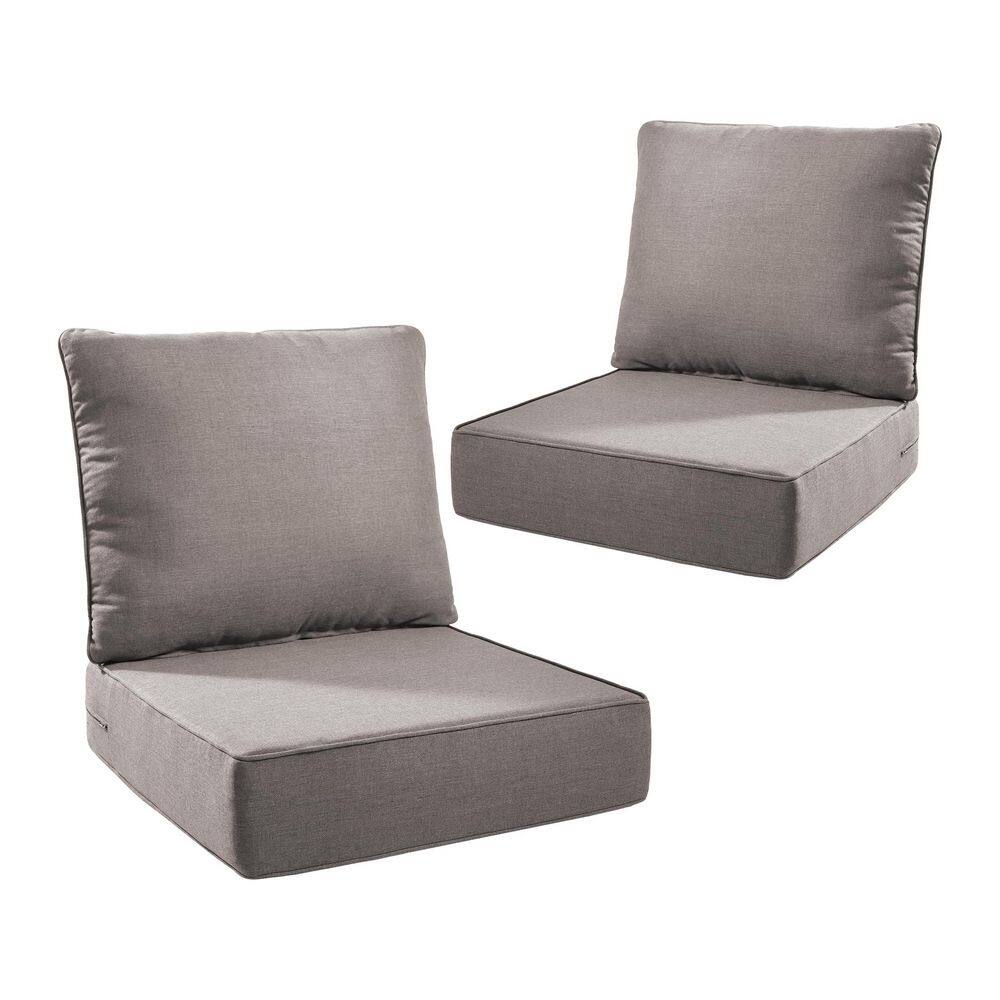 Duraolex 24 in. W x 24 in. D x 6 in. Thick Square 4-Piece Deep Seating Outdoor Lounge Chair Olefin Cushion in Gray price history on PriceWatchPro