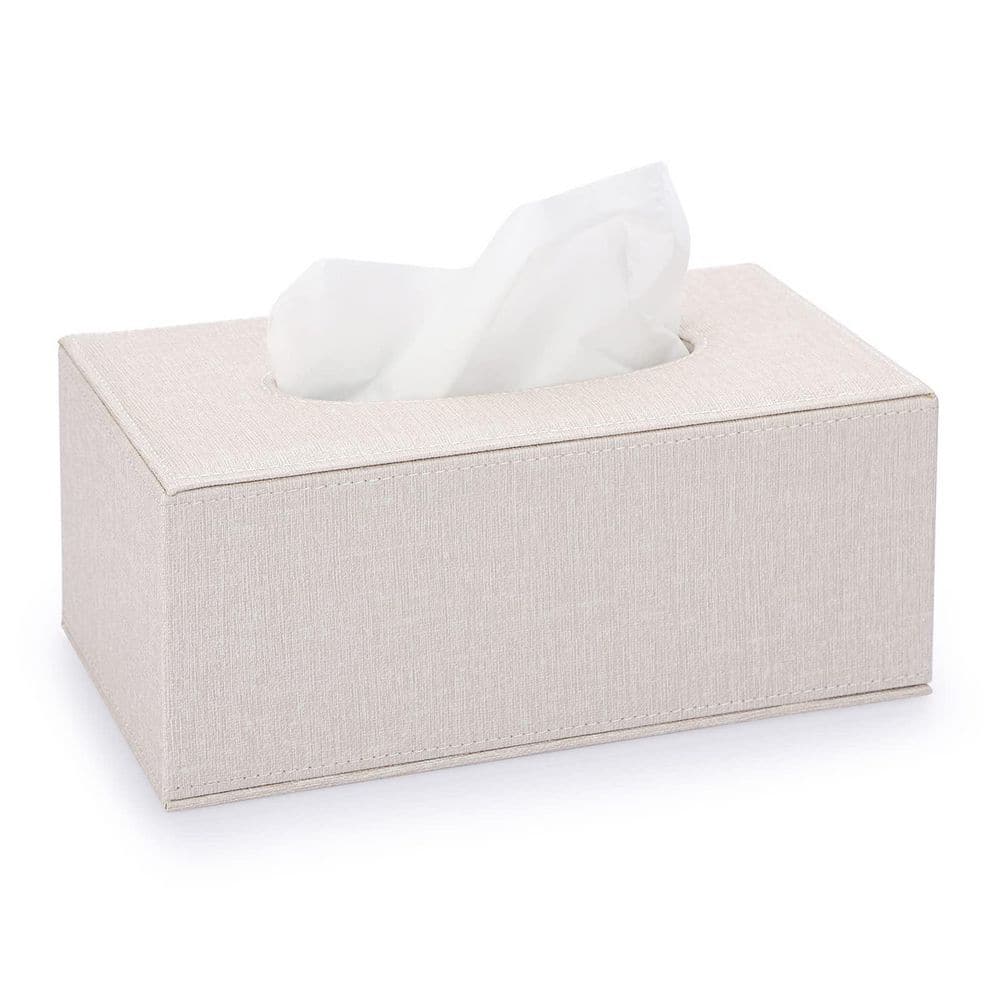 Beige Rectangular Linen Tissue Box Cover with Magnetic Bottom for Bathroom, Bedroom, Office Tables price history on PriceWatchPro