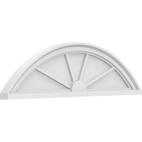 Ekena Millwork 2 in. x 36 in. x 10 in. Segment Arch 4-Spoke Architectural Grade PVC Pediment Moulding