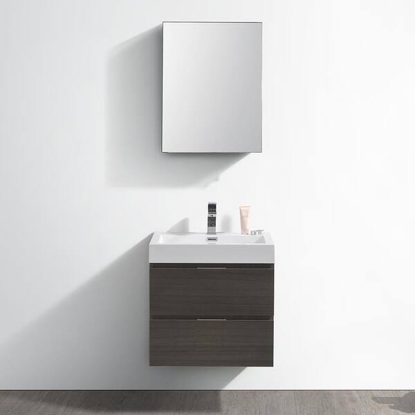 White With Basin Medicine Cabinet, 24 Inch Floating Vanity Home Depot