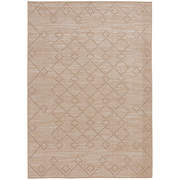 Hampton Bay Beige 8 ft. x 10 ft. Diamond Trellis Indoor/Outdoor Area Rug