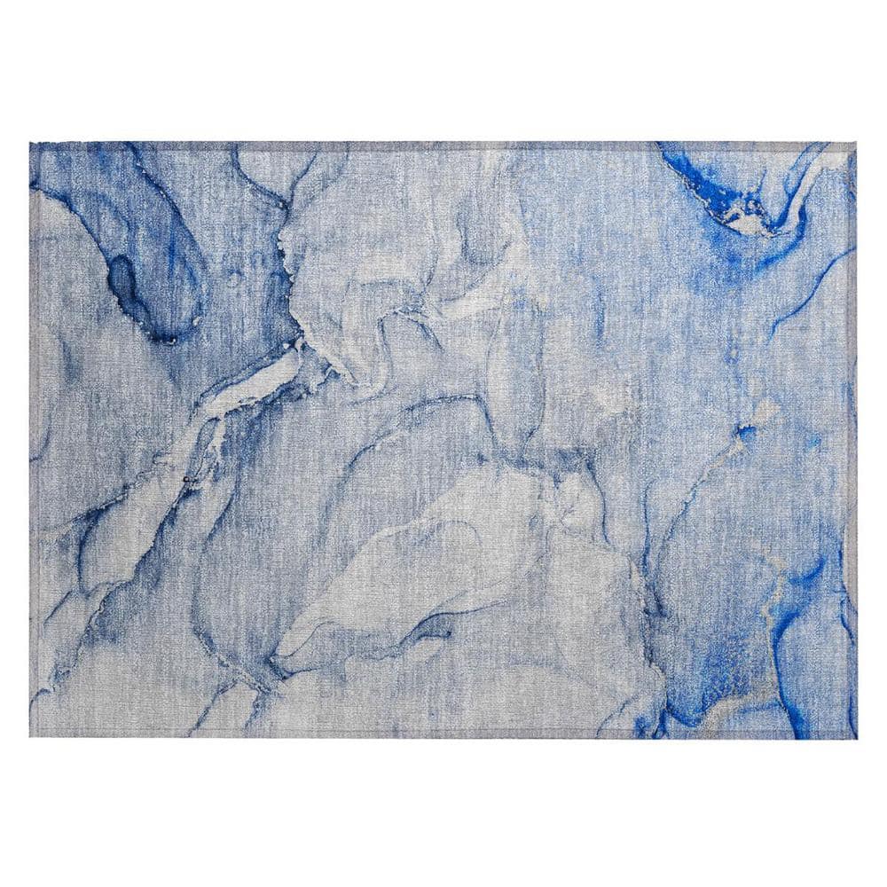 Navy Blue 2 ft. x 3 ft. Woven Abstract Polyester Rectangle Indoor/Outdoor Area Rug price history on PriceWatchPro