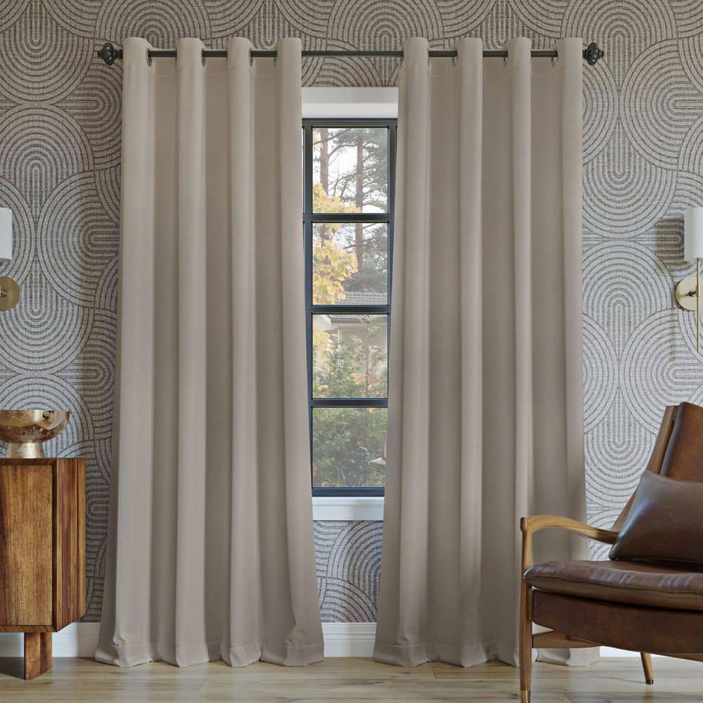 Stone Polyester 52" x 54" Blackout Grommet Curtain Panel