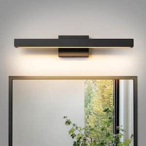 Willow 1-Light 23.6 in. Modern Black Linear Dimmable Integrated LED Bathroom Vanity Light Rotatable Wall Sconces