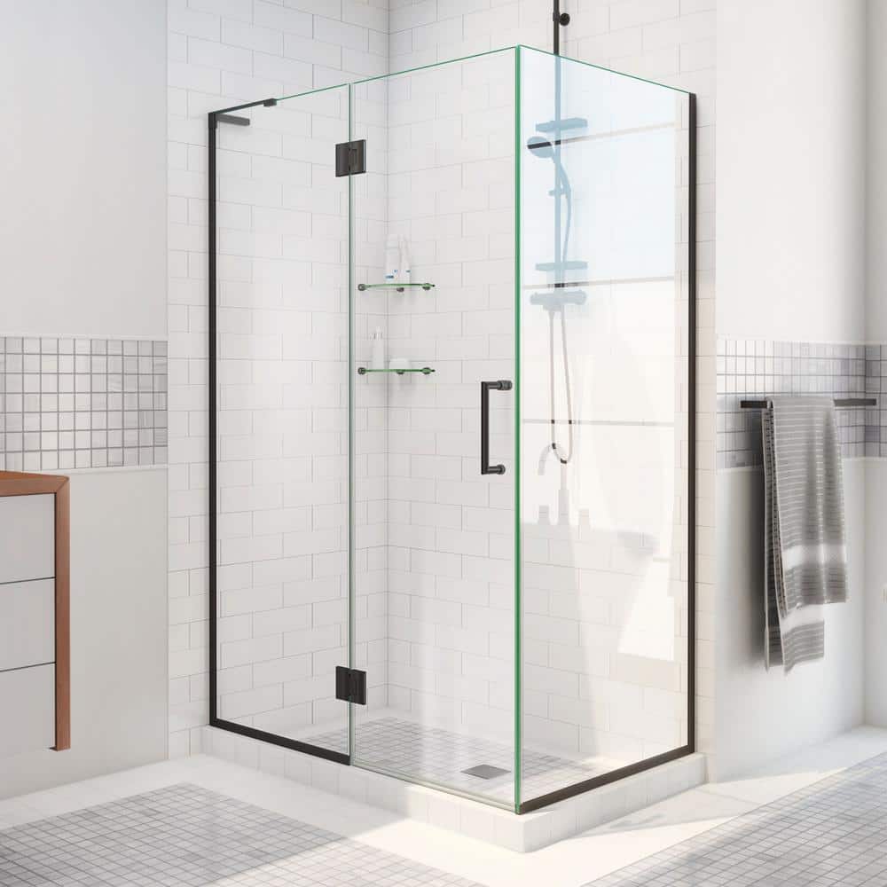 Unidoor-X 47-3/8 in. W x 30 in. D x 72 in. H Frameless Hinged Shower Enclosure in Matte Black price history on PriceWatchPro