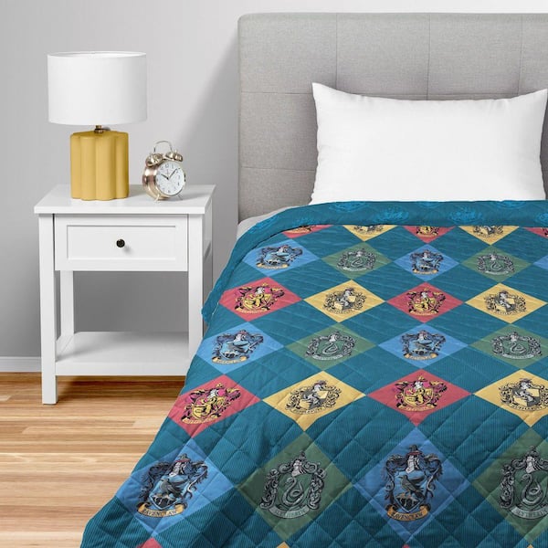Harry Potter House Crest Sampler Quilted Multicolor Throw Blanket 60 x 80 in.