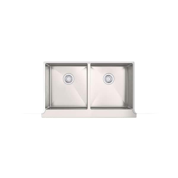 KOHLER Strive 35-1/2 in. Undermount Double-Bowl Farmhouse Kitchen Sink With Accessories
