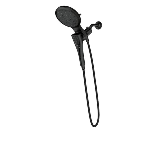 MOEN Verso 8-Spray Patterns with 1.75 GPM 7 in. Wall Mount Dual Handheld Shower Heads with Infiniti Dial in Matte Black