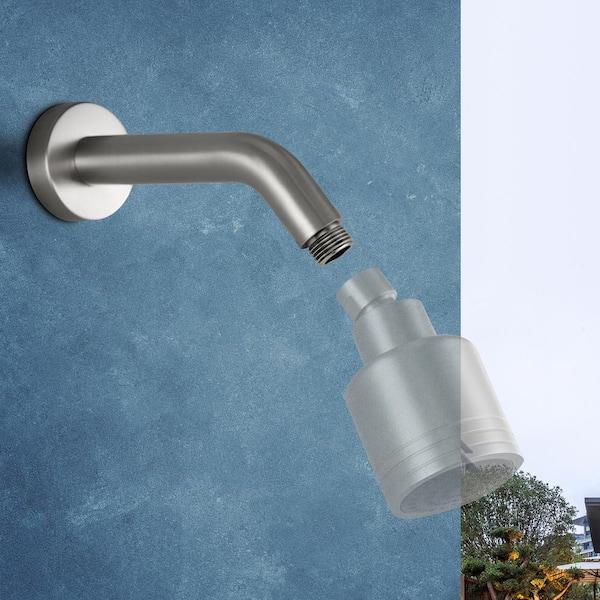 5.9 in. Shower Arm and Flange in Brushed Nickel