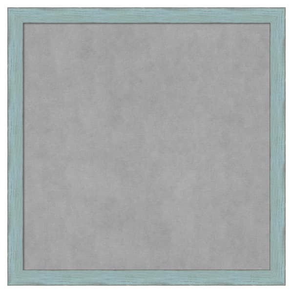 Amanti Art Sky Blue Rustic 26 in. x 26 in. Framed Magnetic Board