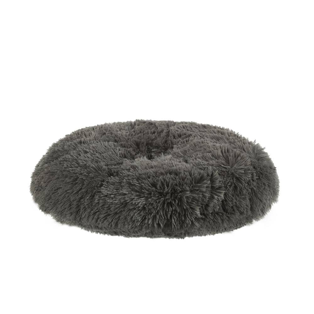 Small Dark Brown Bent Wood Faux Fur Dog Bed