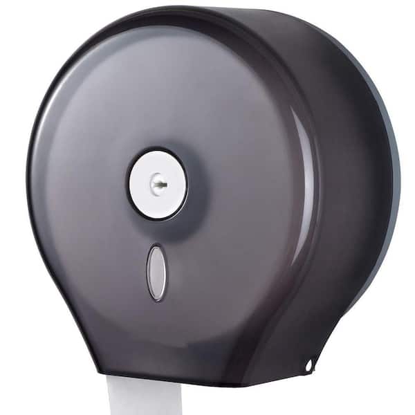 Wall Mount Toilet Paper Holder in Black, Commercial Toilet Paper Dispenser with Secure Lock for Bathrooms Public Spaces