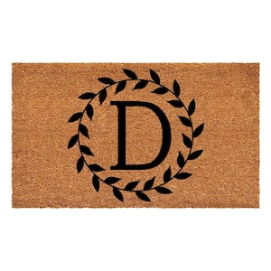 Laurel Wreath Doormat, 17" x 29" (Letter D)