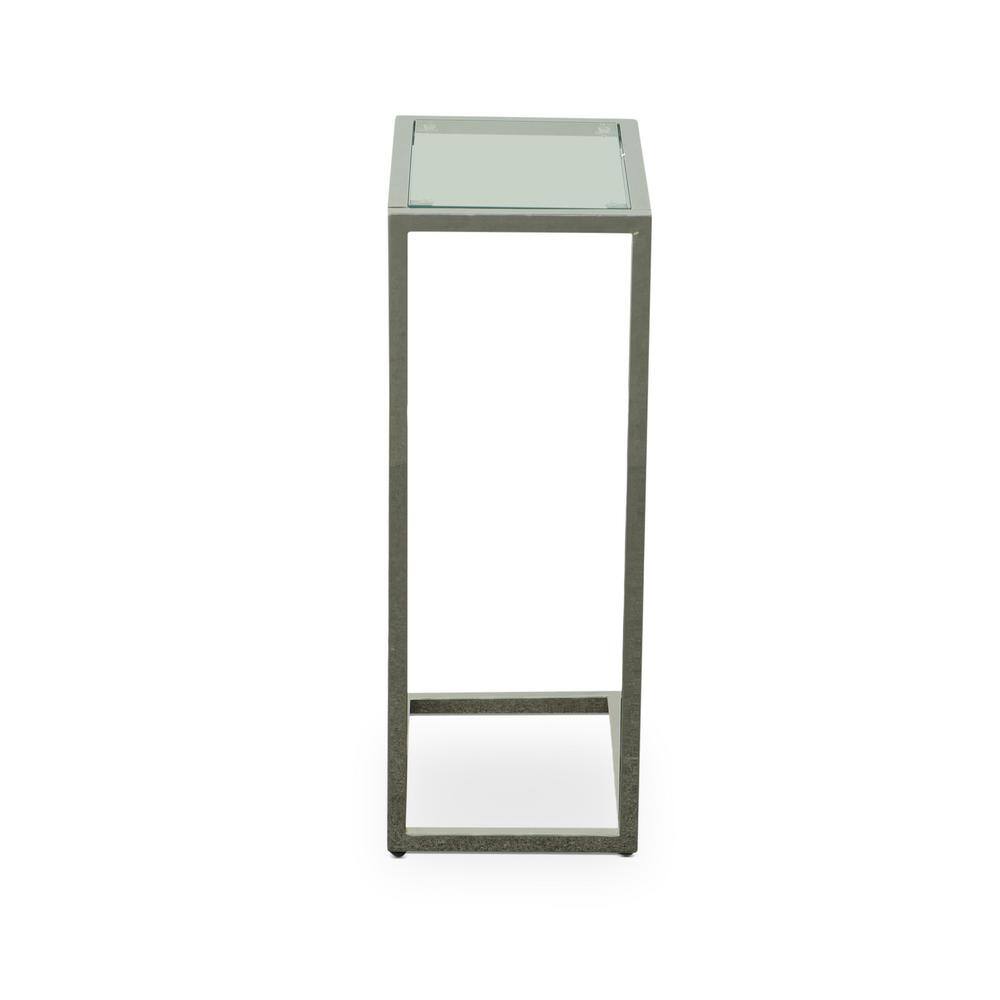 Chrome and Clear Glass Rectangular End Table, 26 in.