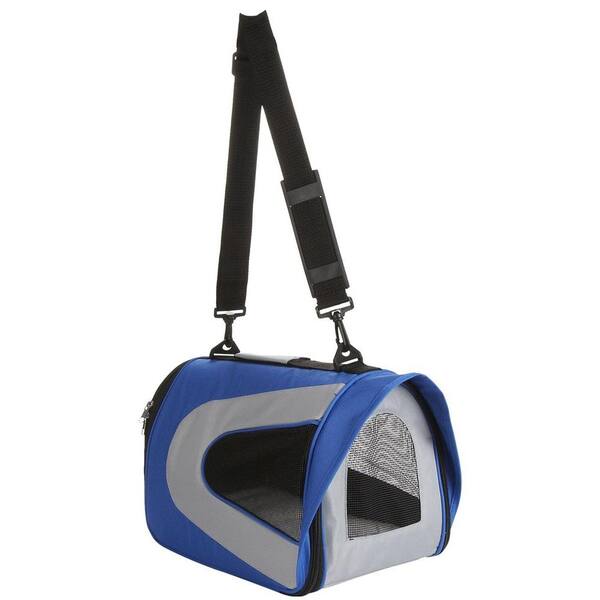 Pet Life 16-in x 9-in x 11-in Blue Collapsible Nylon Small Dog/Cat Bag in  the Pet Carriers department at