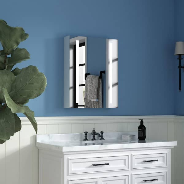 ExBrite Bathroom Light Narrow Medicine Cabinets with Vanity Mirror Recessed  or Surface 20 x 32 Inch 