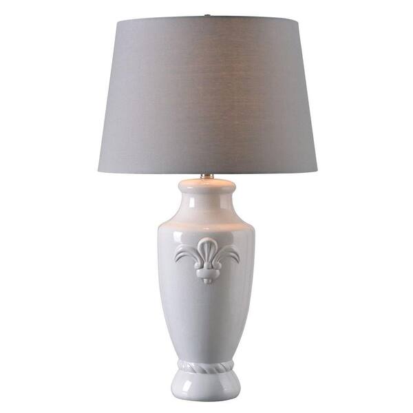 Kenroy Home Crackle 30 in. White Table Lamp